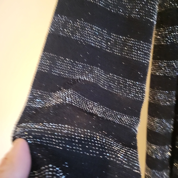 Karen Kane Black and Silver Striped Top - Picture 3 of 4